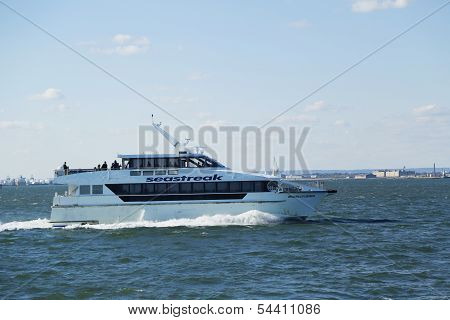 SeaStreak ferry boat rides at the New York Harbor