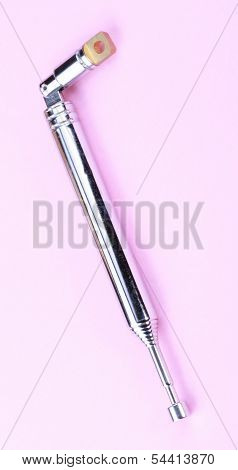 Telescopic Antenna On Pink Background