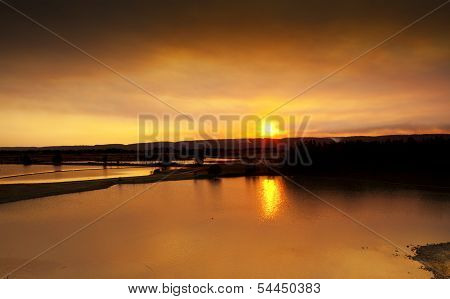 Sunset Over Lakes