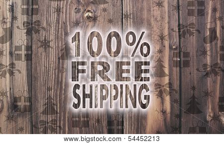 Wooden 100 Percent Freeshipping Label With Presents