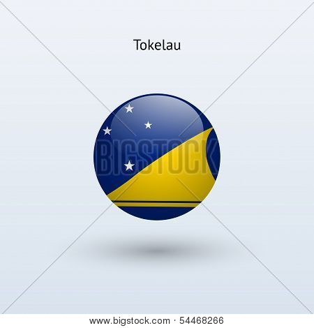 Tokelau round flag. Vector illustration.