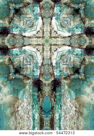 kaleidoscope cross, blue chert layers