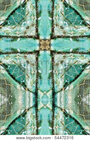 kaleidoscope cross, blue chert layers
