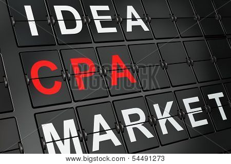 Finance concept: CPA on airport board background