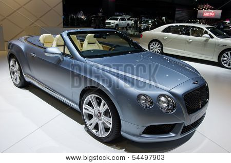 LOS ANGELES, CA - NOVEMBER 20: A Bentley GTC V8 on exhibit at the Los Angeles Auto Show in Los Angeles, CA on November 20, 2013