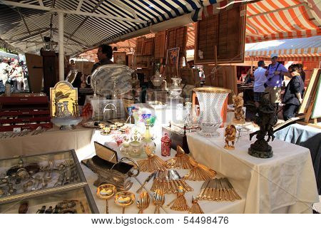 Antique Market In Nice, France