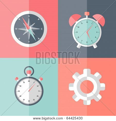 Business Speed Falt Icons