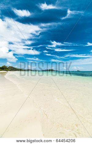white sand beach with turquoise sea
