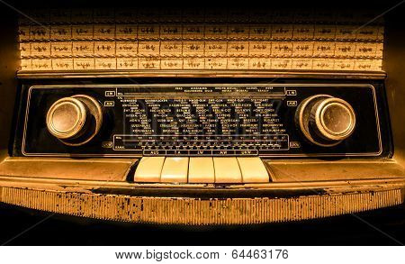 Front View Of An Old German Radio
