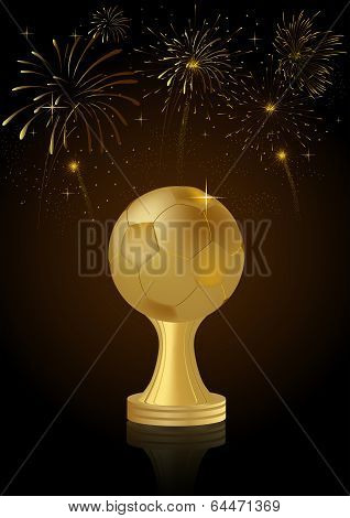 Abstract Golden Soccer Trophy