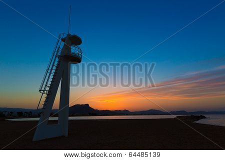 Denia Las Marinas sunset beach in Punta Molins at Alicante Mediterranean Spain