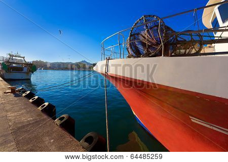 Gandia port puerto Valencia in sunset Mediterranean Spain