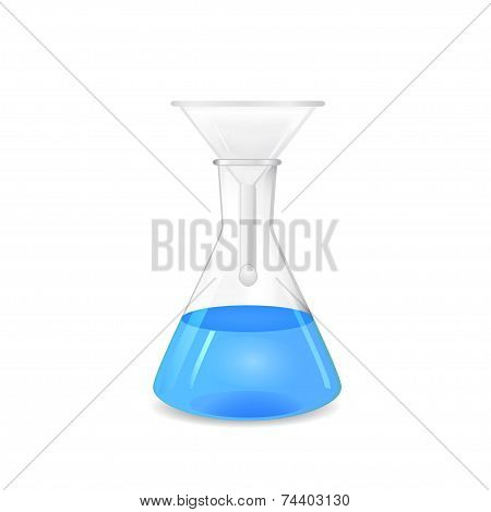 Chemical Funnel Set To A Conical Flask