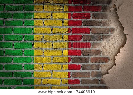 Dark Brick Wall With Plaster - Mali