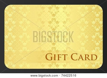 Golden Gift Card With Tulip Ornament
