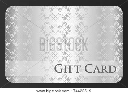 Exclusive Silver Gift Card With Damask Ornament