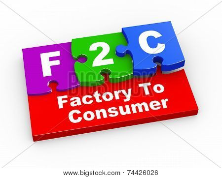 3D F2C Puzzle Pieces Illustration