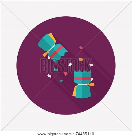 Christmas Cracker Flat Icon With Long Shadow,eps10