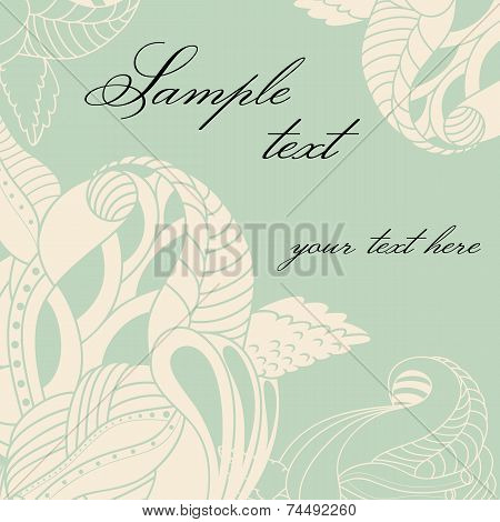 Soft Colors Invitation Card. Hand Drawing