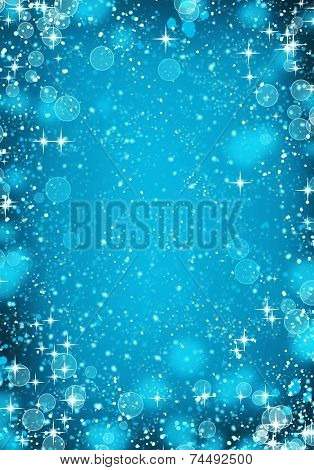 Blue defocused lights background. abstract bokeh lights
