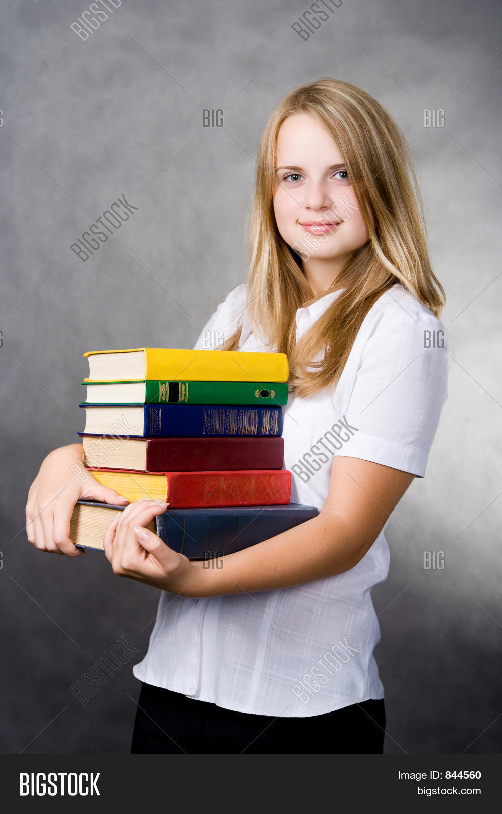 Girl Carrying Books Image & Photo (Free Trial) Bigstock