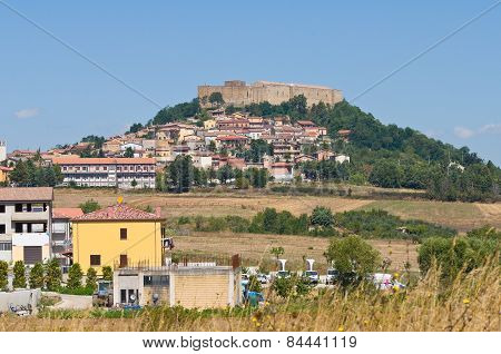 Panoramic view of Lagopesole. Basilicata. Southern Italy.