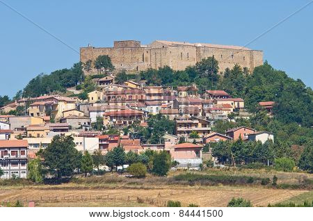 Panoramic view of Lagopesole. Basilicata. Southern Italy.