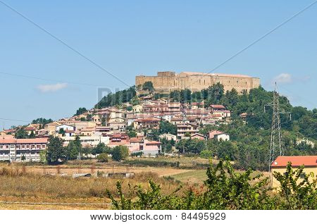 Panoramic view of Lagopesole. Basilicata. Southern Italy.