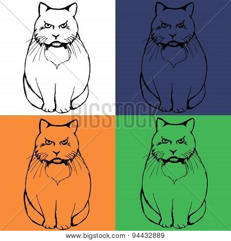 Pattern Sad Cat