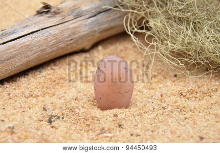 Rose Quarz On Beach