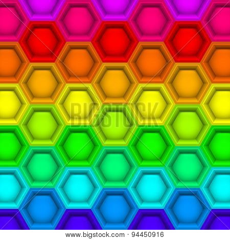 Multicilored Hexagon Geometric Pattern Vector