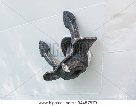 Closeup Of Anchor On Large Ship