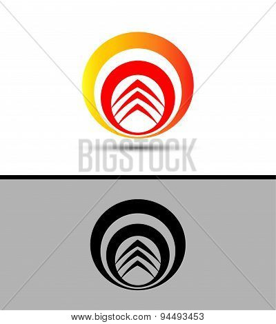 Abstract business logo element with arrow