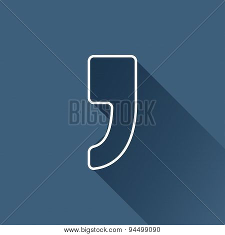 Vector comma icon. Eps10
