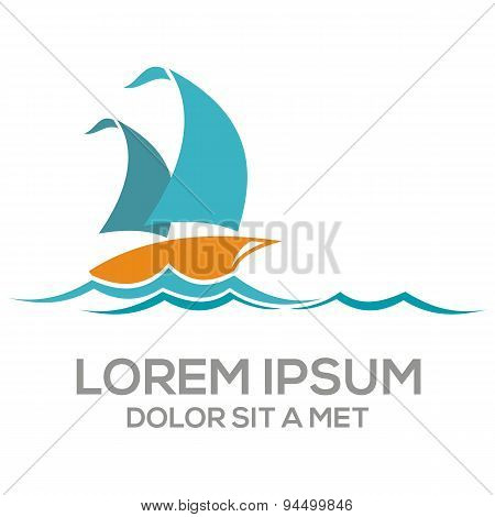 Sailing Boat vector icon symbol yacht