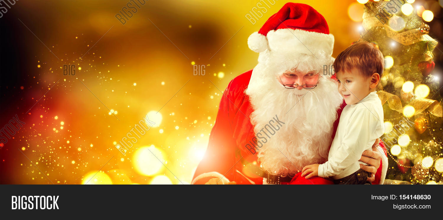 Santa Claus Little Boy Image & Photo (Free Trial) Bigstock