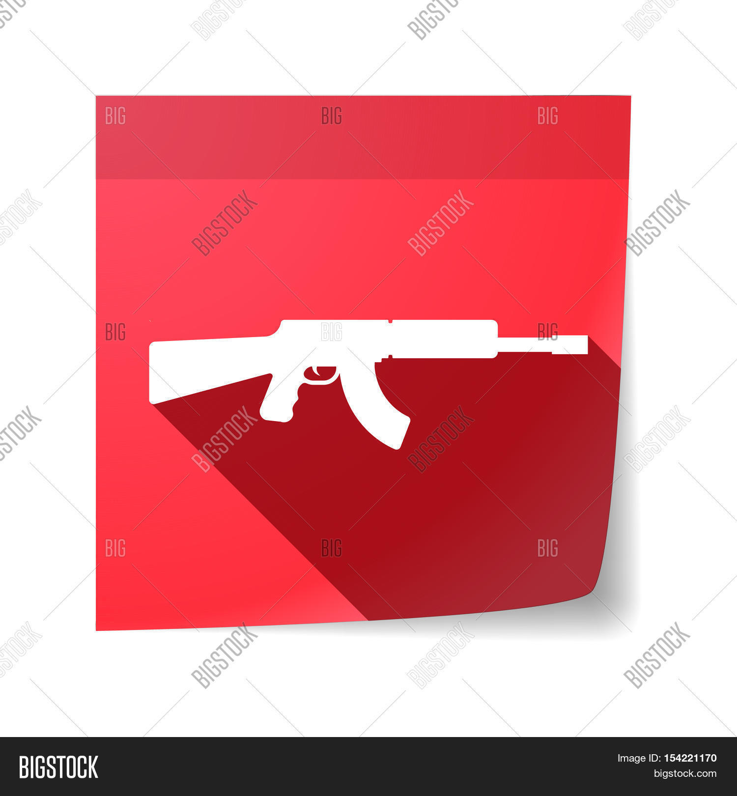 Weapon Note Picture Isolated Sticky Note Vector & Photo (Free Trial) | Bigstock