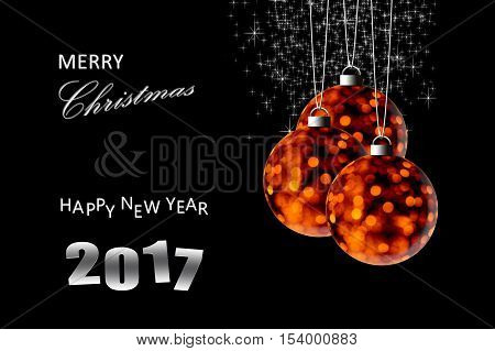 Merry christmas and happy new year card
