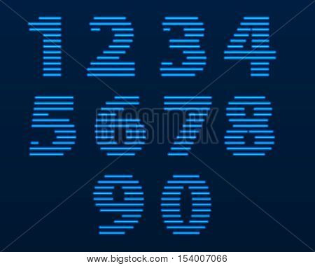 Neon numbers. Color depends on the color of the background.