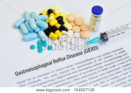 Syringe with drugs for gastroesophageal reflux disease (GERD)