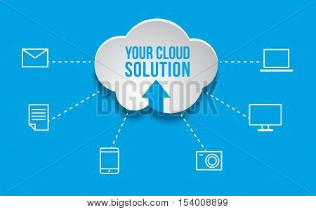 Cloud Computing concept vector background with icons