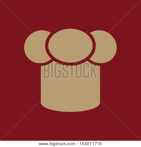 The toque icon. Chef and cook symbol. Flat Vector illustration