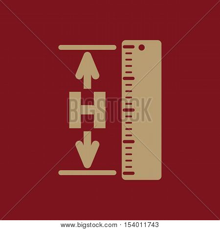 The height icon. Altitude, elevation, level, hgt symbol Flat Vector illustration