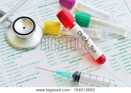 Blood sample for DHEA (dehydroepiandrosterone) hormone test