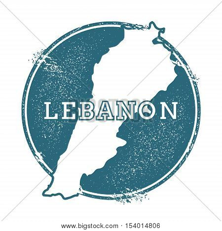 Grunge Rubber Stamp With Name And Map Of Lebanon, Vector Illustration. Can Be Used As Insignia, Logo