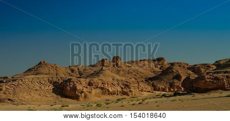 Buttes at the dried shore of Razazza lake aka Milh lake or Sea of Salt Iraq