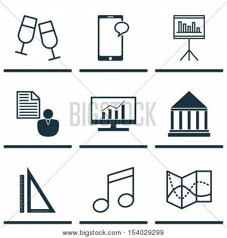 Set Of 9 Universal Editable Icons. Can Be Used For Web, Mobile And App Design. Includes Icons Such A