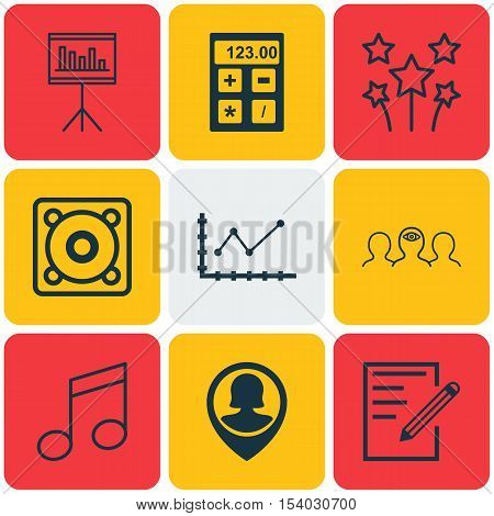 Set Of 9 Universal Editable Icons. Can Be Used For Web, Mobile And App Design. Includes Icons Such A