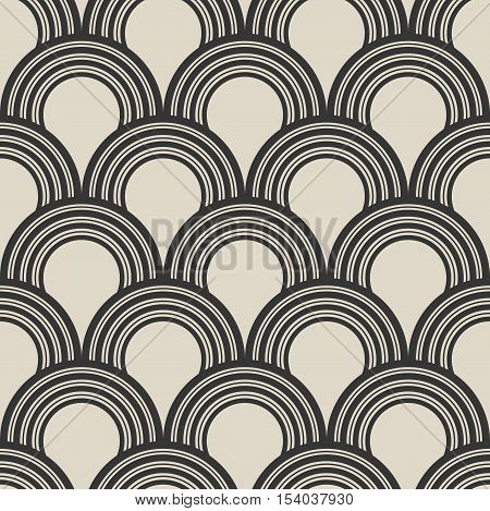 Abstract seamless ornament pattern. Vector illustration in retro style