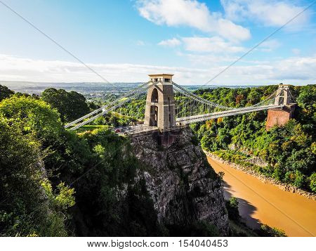 Hdr Clifton Suspension Bridge In Bristol